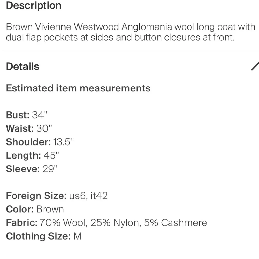 VIVIENNE WESTWOOD ANGLOMANIA VTG Wool PRINCESS COAT Brown Black Stripe 6 M RARE! - Picture 12 of 12